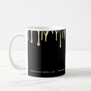 Black apiary Christmas mug gold dripping honey