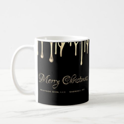 Black apiary Christmas mug gold dripping honey