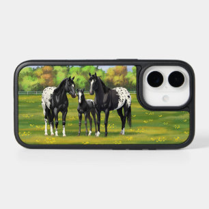 Black Appaloosa Horses In Summer Pasture iPhone 17 Case