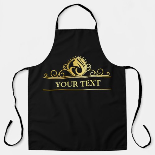 Black apron for hair salon stylist or barber shop