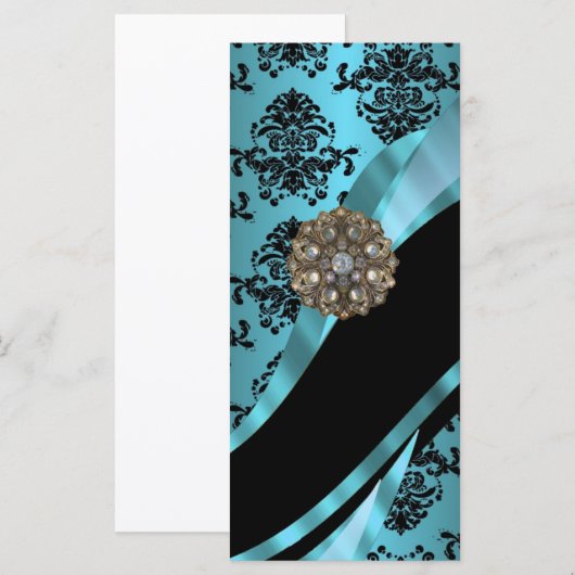Black & aquamarine damask (Front/Back)