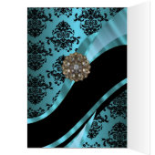 Black & aquamarine damask (Inside (Left))