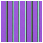 [ Thumbnail: Black, Aquamarine, Dark Slate Gray & Purple Lines Fabric ]