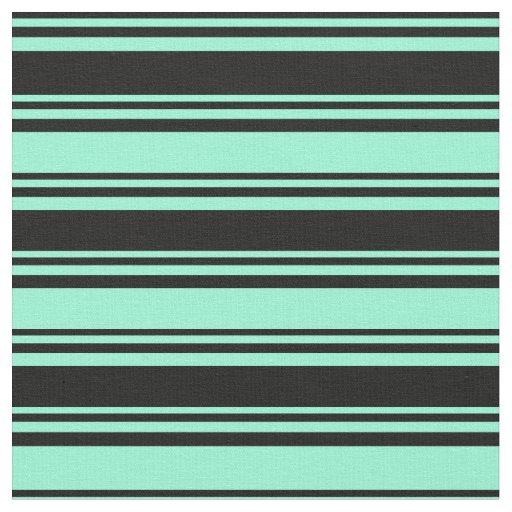 Black & Aquamarine Striped Pattern Fabric