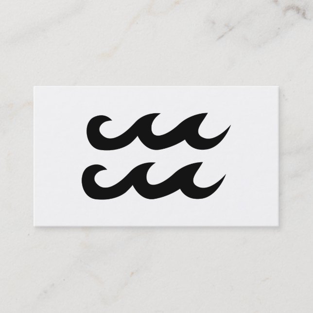 Black Aquarius Zodiac Symbol Business Card (Front)