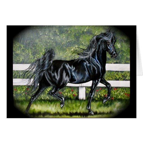 Black Arabian Horse Running