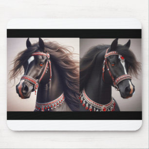 Black Arabian Horses Mouse Pad