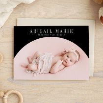 Black Arch Frame Birth Announcement Card
