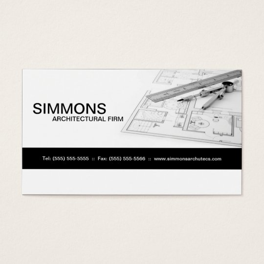 Black Architectural Blue Print Business Card