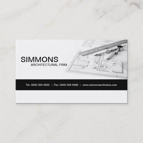 Black Architectural Blue Print Business Card