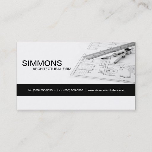 Customizable Black Architectural Blue Print Business Card