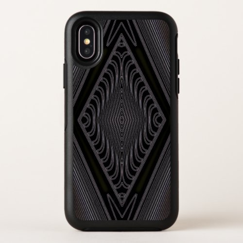 Black Argyle Diamond Pattern Design OtterBox Symmetry iPhone XS Case