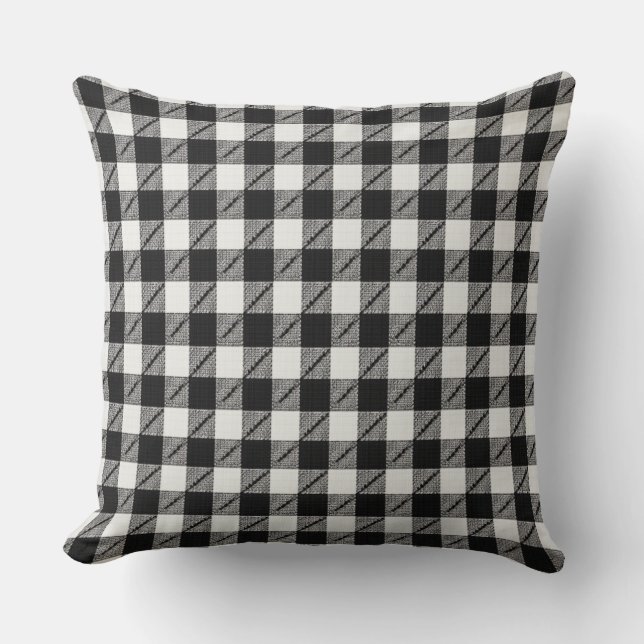 black Argyle Pillow (Front)