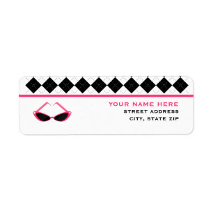 Black Argyle & Pink Retro Sunglasses Label