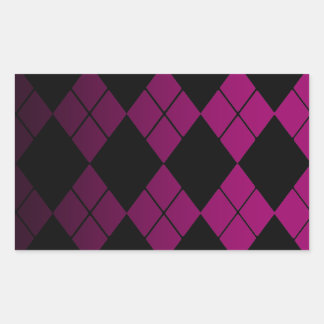 Black Argyle Rectangular Sticker