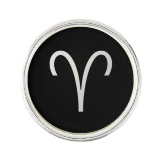 Black Aries Zodiac March 21 - April 19 Astrology Lapel Pin