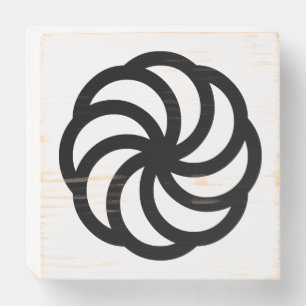 Black Armenian Eternity Symbol on White Wooden Box Sign