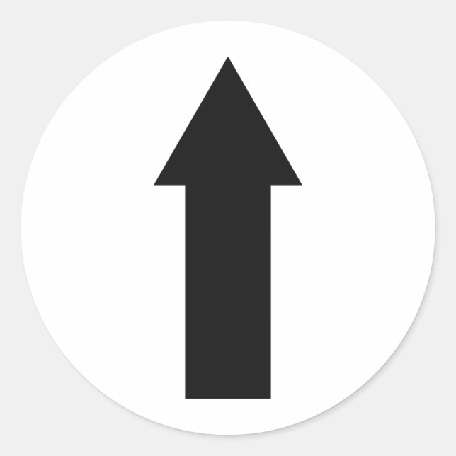 black arrow up icon classic round sticker (Front)