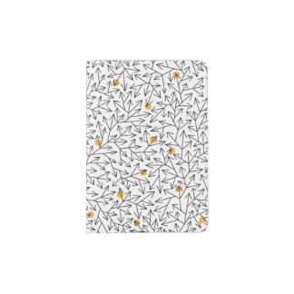 Black arrows and orange circles passport holder