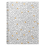Black Arrows And Orange Circles Spiral Notebook at Zazzle