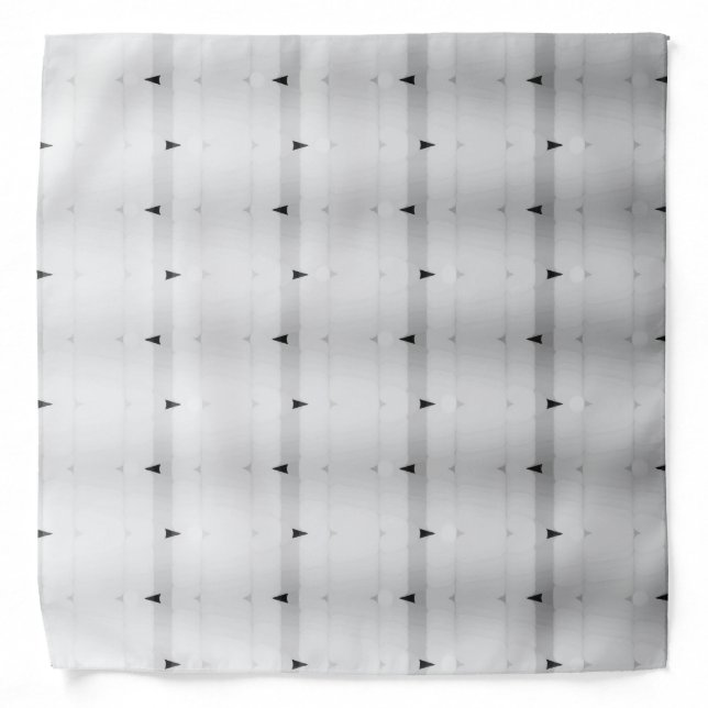 Black Arrows Classy Striped Print Pattern Silver Bandana (Front)