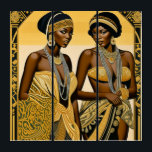 Black Art Deco Beauties Roaring 1920s  Triptych<br><div class="desc">The art within "Black Art Deco Beauties" pays homage to the rich history of Art Deco while adding a contemporary and culturally resonant twist. Bold and empowering, these artworks capture the essence of Black beauty with a modern and distinctive flair. The use of deep, rich hues and striking Black Art...</div>