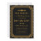 Black Art Deco Birthday Party Invites