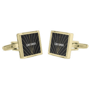 Black Art Deco Design Cufflinks
