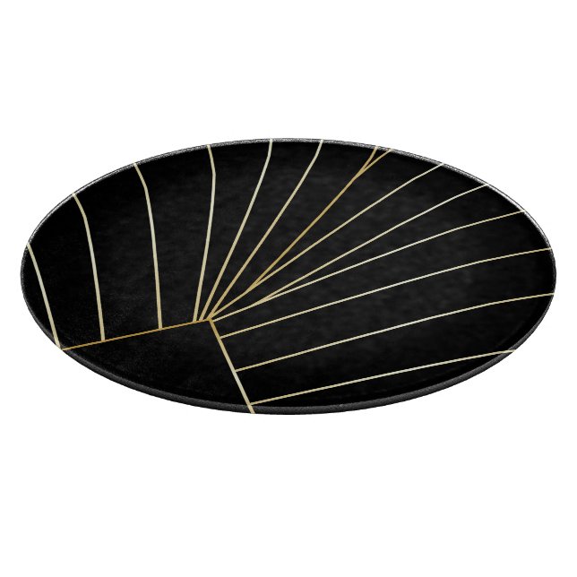 Black Art Deco Design Cutting Board (Corner)