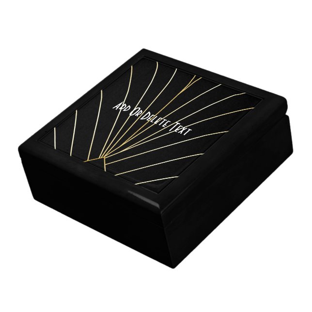 Black Art Deco Design Gift Box (Side)