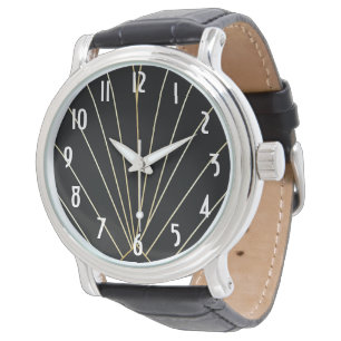 Black Art Deco Design Watch