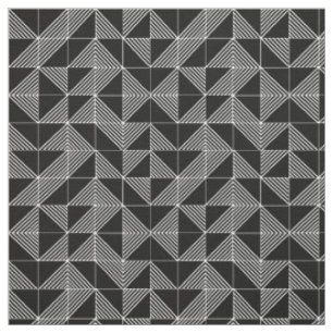 Black Art Deco Lines  Fabric