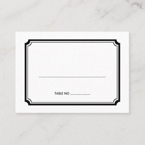 Black art deco retro wedding guest seating cards business card templates