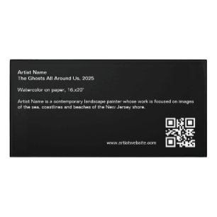 Black Artist Sign Gallery Placard QR Code