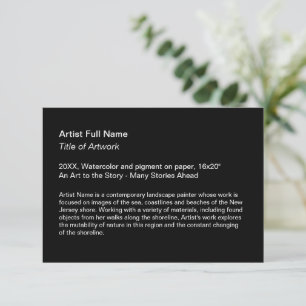 Black Artwork Exhibition Art Show Placards Thank You Card
