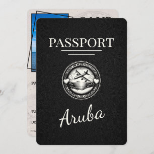 Black Aruba Passport Save The Date