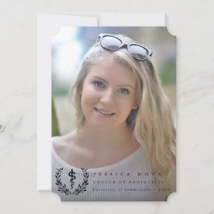 Black Asclepius Medical School 2 Photo Graduation Announcement