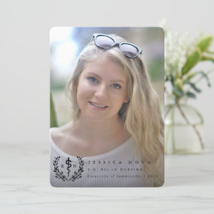 Black Asclepius RN Registered Nurse Graduation Announcement