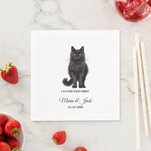 Black Asian Cat I Loved Her First Wedding Napkins
