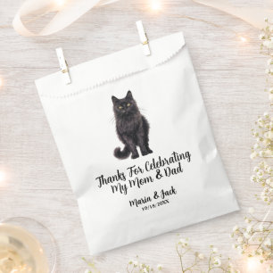 Black Asian Cat Pet Wedding Full Color Favor Bag