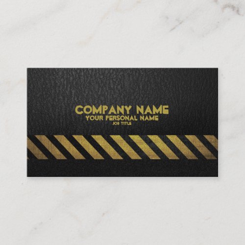 Black Asphalt Construction Build  Hazard Stripe Business Card