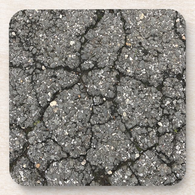 Black Asphalt Street Paving Cement Beverage Coaster (Front)