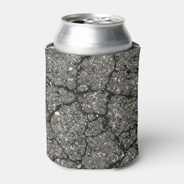 Black Asphalt Street Paving Cement Can Cooler (Can Front)