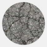 Black Asphalt Street Paving Cement Classic Round Sticker