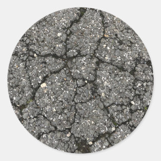 Black Asphalt Street Paving Cement Classic Round Sticker