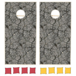 Black Asphalt Street Paving Cement Cornhole Set