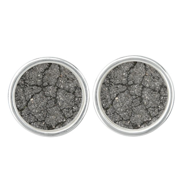 Black Asphalt Street Paving Cement Cufflinks (Front)
