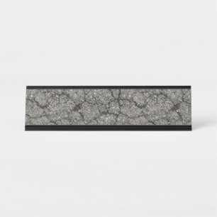 Black Asphalt Street Paving Cement Desk Name Plate