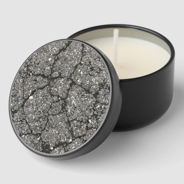 Black Asphalt Street Paving Cement Mini Candle Favors (Corner)
