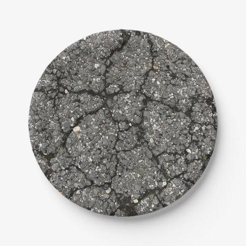 Black Asphalt Street Paving Cement Paper Plates